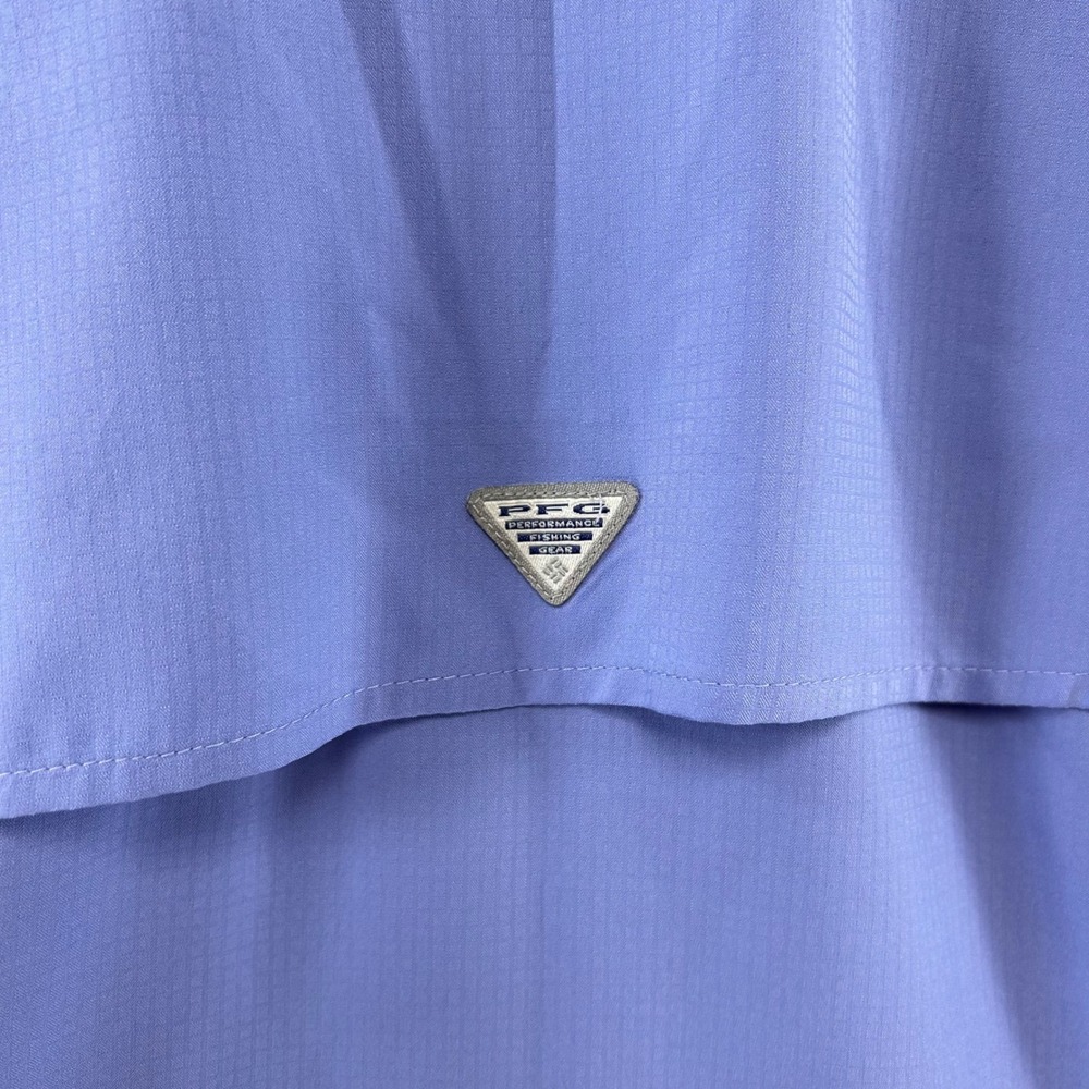 Columbia PFG Tamiami Shirt Womens Medium Blue Sleeveless Vented Snap Front - Picture 10 of 12